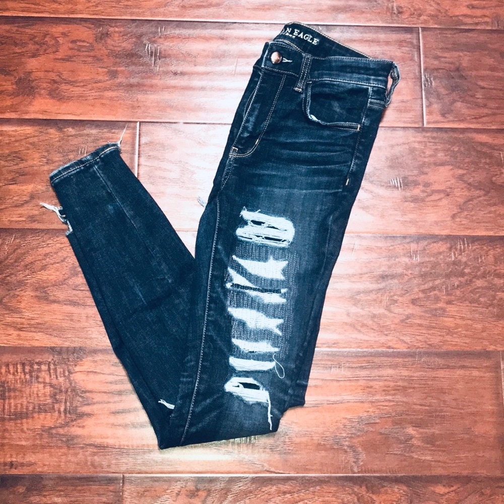 American Eagle Patched Skinny Jeans size 4